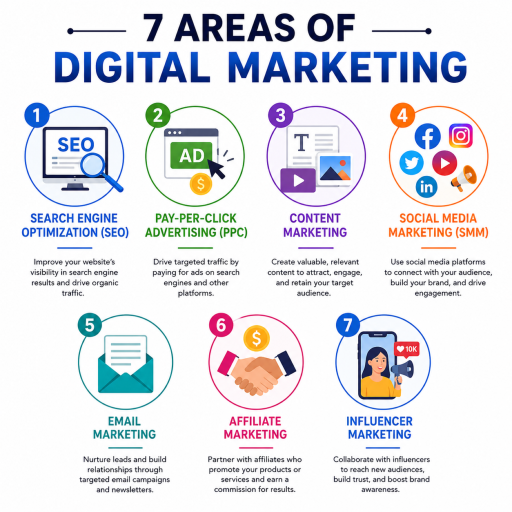 7 Areas of digital Marketing